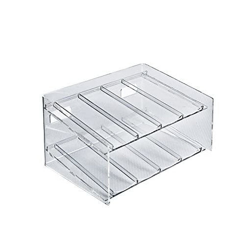2 Tier Cosmetic Display Tray in Clear 12 W x 6.25 H x 8 D Inches