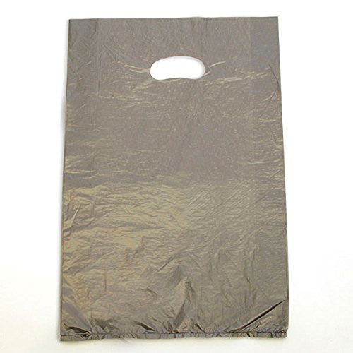 High Density Plastic Bags in Silver 12 W x 3 D x 18 H Inches - Box of 500