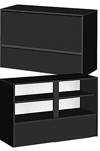 Service Counter in Black 70 L x 34 H x 18 D Inches with Storage Shelf