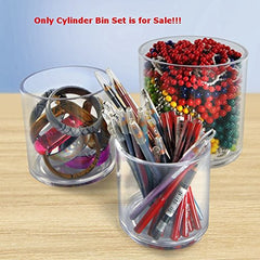 Cylinder Display Bins Set in Clear 4 x 5 x 6 Dia Inches