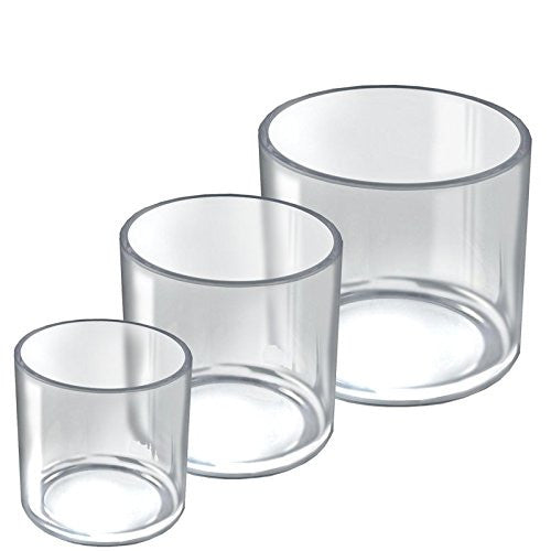 Cylinder Display Bins Set in Clear 4 x 5 x 6 Dia Inches