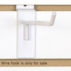Slatwall Wire Hooks in White 6 L x 0.25 D Inches - Count of 100