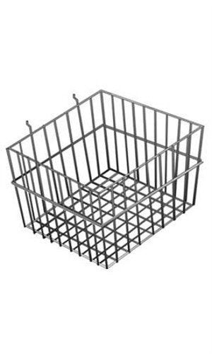 Slatwall Wire Baskets in Black 12 L x 12 W x 8 D Inches - Count of 2