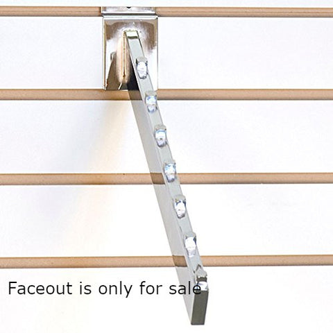 Rectangular Tubing Faceout in Chrome 16 Inches Long for Slatwall - Pack of 10