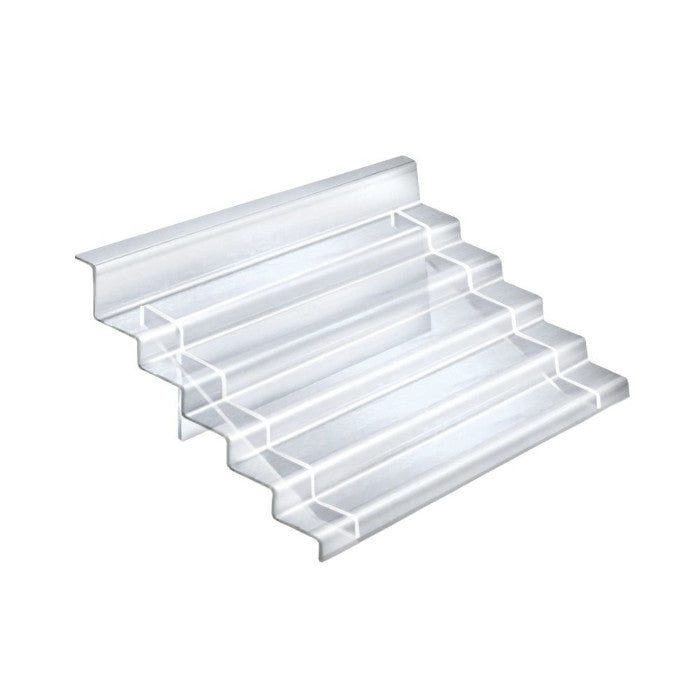 5 Tier Counter Step Display in Clear 14.75 W x 13.75 D x 8 H Inches