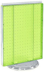 Counter Top Rotating Pegboard Tower Display in Green 16 W x 21 H Inches
