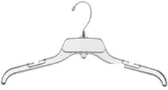 Plastic Dress Hangers in Clear 17 Inches Long with Chrome Hook - Case of 100