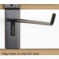Slatwall Peg Hooks in Black 12 L x 0.25 D Inches - Pack of 100