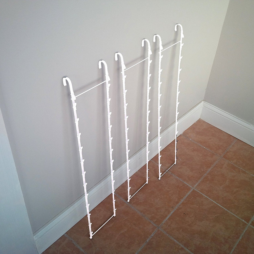 Hanging Display Rack in White Finish with 2 Strips and 26 Clips - Pack of 3