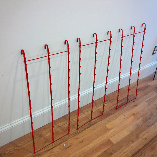 Hanging Display Rack in Red with 3 Strips and 39 Clips - Pack of 2