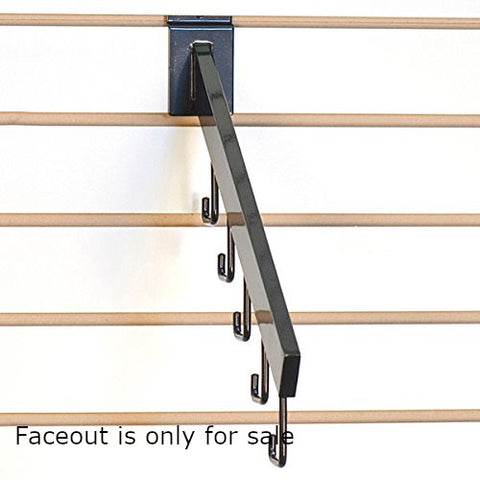 5 Hook Waterfall Faceouts in Black 16 Inches Long for Slatwall - Box of 100