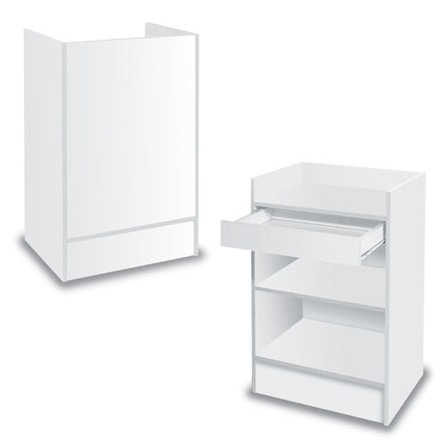 Laminated Wood Register Stand in White - 24 W x 18 D x 38 H Inches