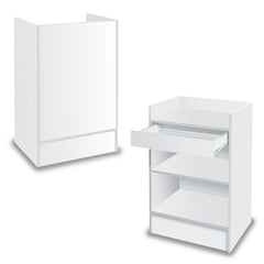 Laminated Wood Register Stand in White - 24 W x 18 D x 38 H Inches