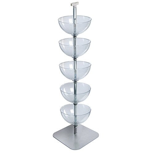 5 Tier Bowl Floor Display in Clear 14 Inches Dia