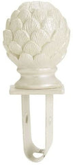 Designed Artichoke Finial in Ivory with Square Fitting