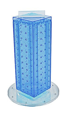 4 Side Pegboard Counter Display in Blue 4 W x 4 D x 12 H Inches