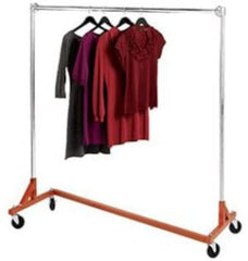 Single Rail Z Truck Rack in Orange 63 W X 24 D X 66 H Inches with Casters