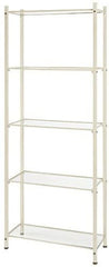 Shelves Rack in Ivory 12.5 W X 30.75 L X 77 H Inches with 5 Glass