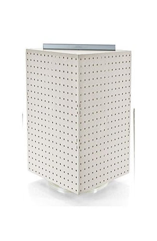 4 Sided Interlocking Pegboard Display in White 14 W X 20 H Inches