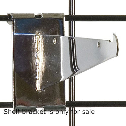 Gridwall Shelf Bracket in Chrome 6 Inches Long - Box of 8