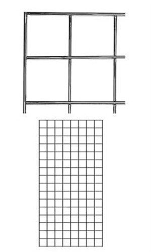 Wire Grid Wall Panel in Chrome 2' X 4' Feet