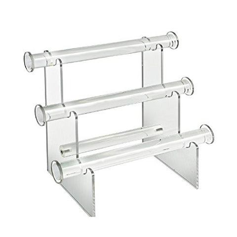 3 Tier Bracelet Counter Display in Clear 11.75 W X 6.5 D X 9.25 H Inches