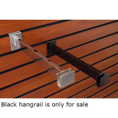 Rectangular Hangrail Brackets in Black 12 Inches Long for Slatwall - Lot of 8