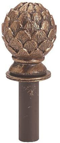 Artichoke Hook Finial in Cobblestone Finished