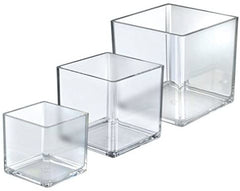 Cube Display Bins Set in Clear 4 X 5 X 6 Dia Inches