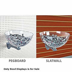 Plastic Bowl Display in Clear 12 Inches for Pegboard and Slatwall