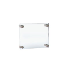 Acrylic Clear Sign Holder 8.5 W x 5.5 H Inches with Caps and Standoffs