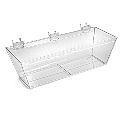 Wire Frame Baskets in Clear 13.25 W x 5 D x 4 H Inches with U Hooks - Lot of 4