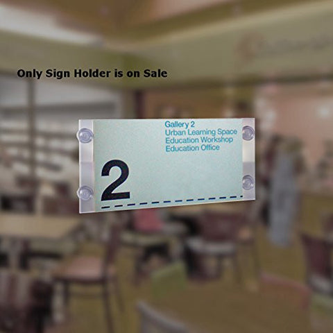 Acrylic Clear Sign Holder 14 W X 8.5 H Inches with Suction Cups - Count of 2