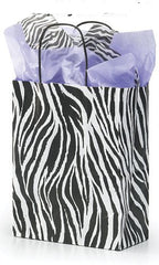 Zebra Skin Paper Shopping Bags 8 x 4.5 x 10.25 Inches - Pack of 100