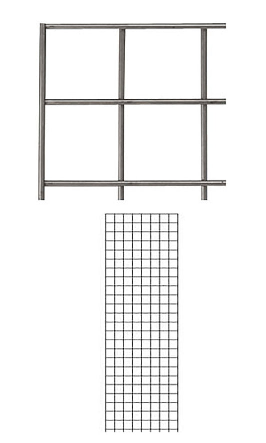 Wire Gridwall Panel in Raw Steel 2 x 6 Feet - Lot of 4