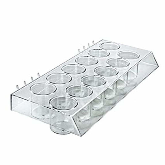 12 Cup Cosmetic Display Trays in Clear 15.75 W x 7 D x 2.5 H Inches - Pack of 2