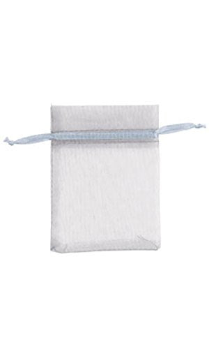 Organza Merchandise Bags in Silver 3 x 4 Inches - Case of 10