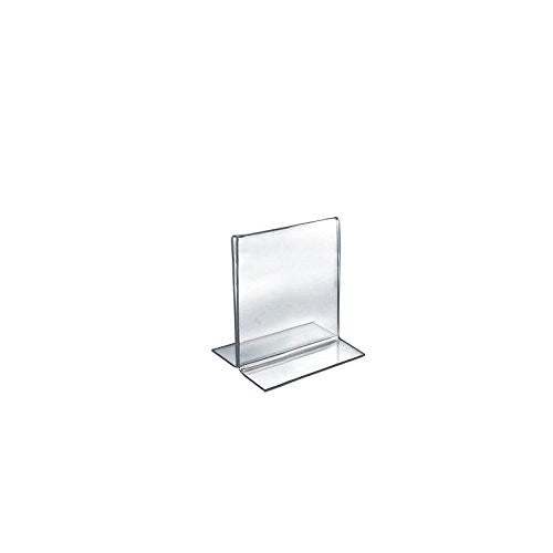 Double Foot 2 Sided Sign Holders in Clear 4 W x 5 H Inches - Count of 10