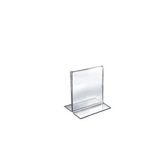 Double Foot 2 Sided Sign Holders in Clear 4 W x 5 H Inches - Count of 10
