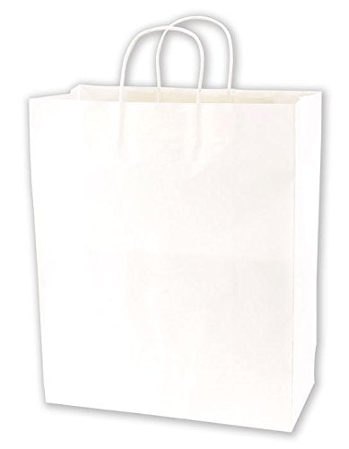 Standard Kraft Bags in White 13 x 6 x 15.75 Inches - Count of 100