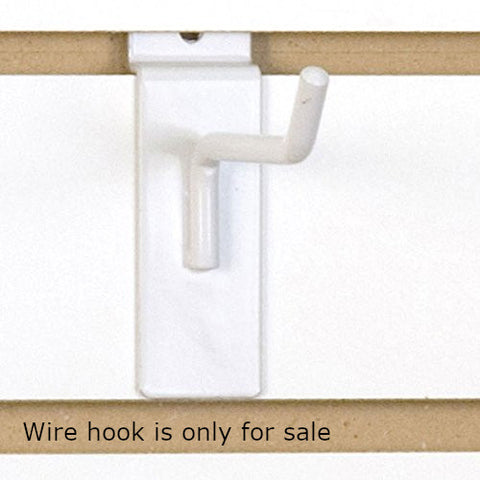 Slatwall Wire Hooks in White 4 L x 0.25 D Inches - Count of 50