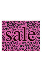 Boutique Large Sign Cards in Pink Leopard 8.5 H x 11 W Inches - Case of 25