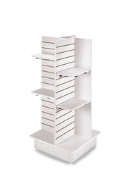 White Slatwall Tower 23 L X 23 W X 54 H Inches with 4 Panels/Casters