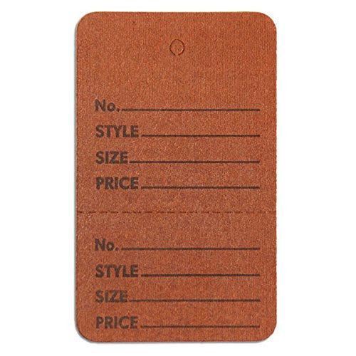 Perforated Brown Merchandise Tags 1.75 X 2.875 Inches - Pack of 1000