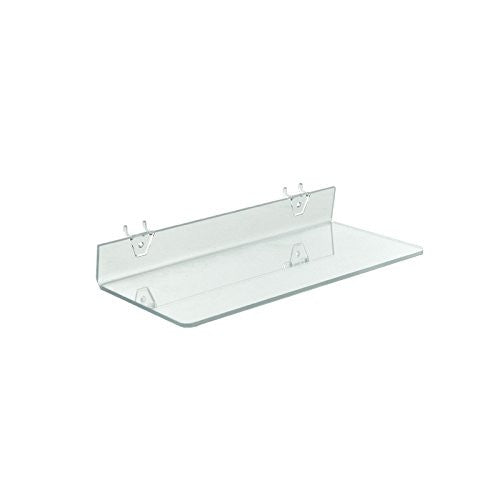 Acrylic Clear Shelf 16 W X 6 D X 2 H Inches for Pegboard and Slatwall - Lot of 4