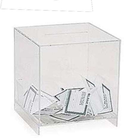 Acrylic Clear Large Ballot Box 9 W X 9.75 H X 9 D Inches