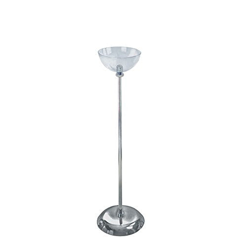 Single Bowl Floor Display in Clear 8 Dia x 4 Deep Inches with Metal Base