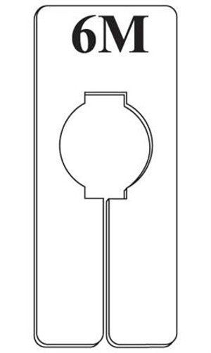 Rectangular Plastic Size 6M Dividers in White 5 L x 2 W Inches - Count of 50