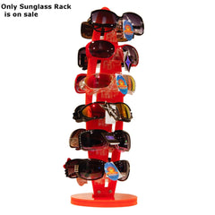 Acrylic Rotating Sunglass Display Rack in Orange 18.5 H x 6 W Inches