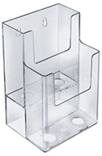 2 Tier Brochure Holder in Clear 4.375 W X 1.5 D X 5 H Inches - Case of 2